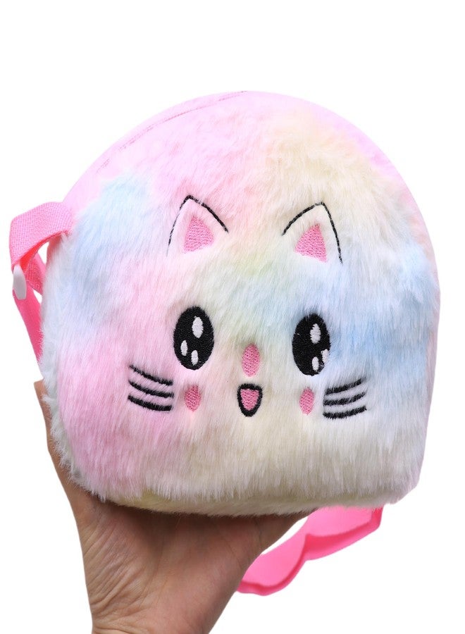 Amamcy Cute Cat Crossbody Bag for Girls Fluffy Shoulder Bag Faux Fur Kitty Purse Animal Plush Daypack Kawaii Purse for Girls - Image 5